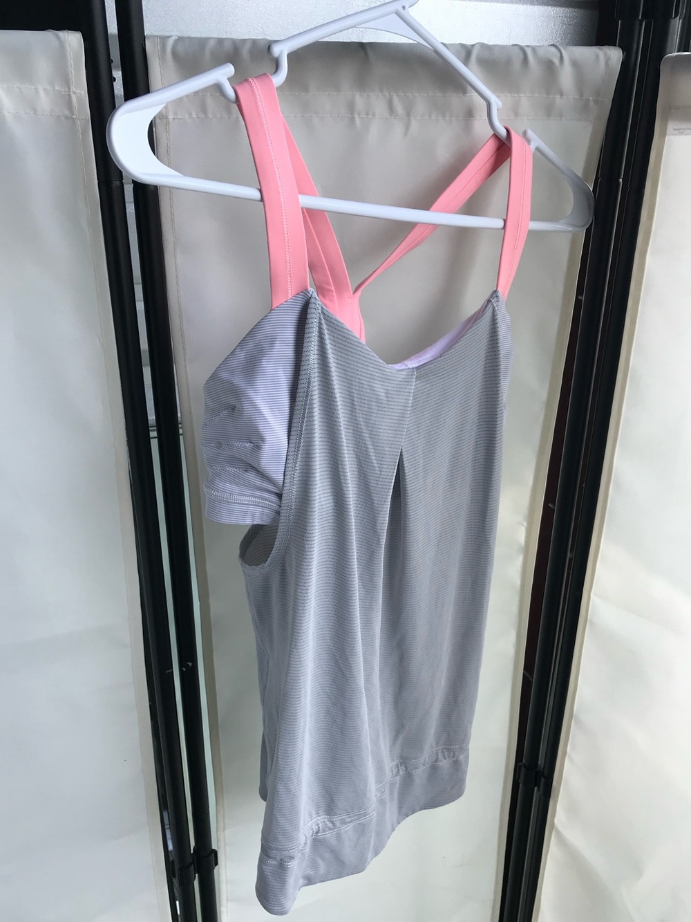 lululemon athletica Grey Tank with Pink Straps